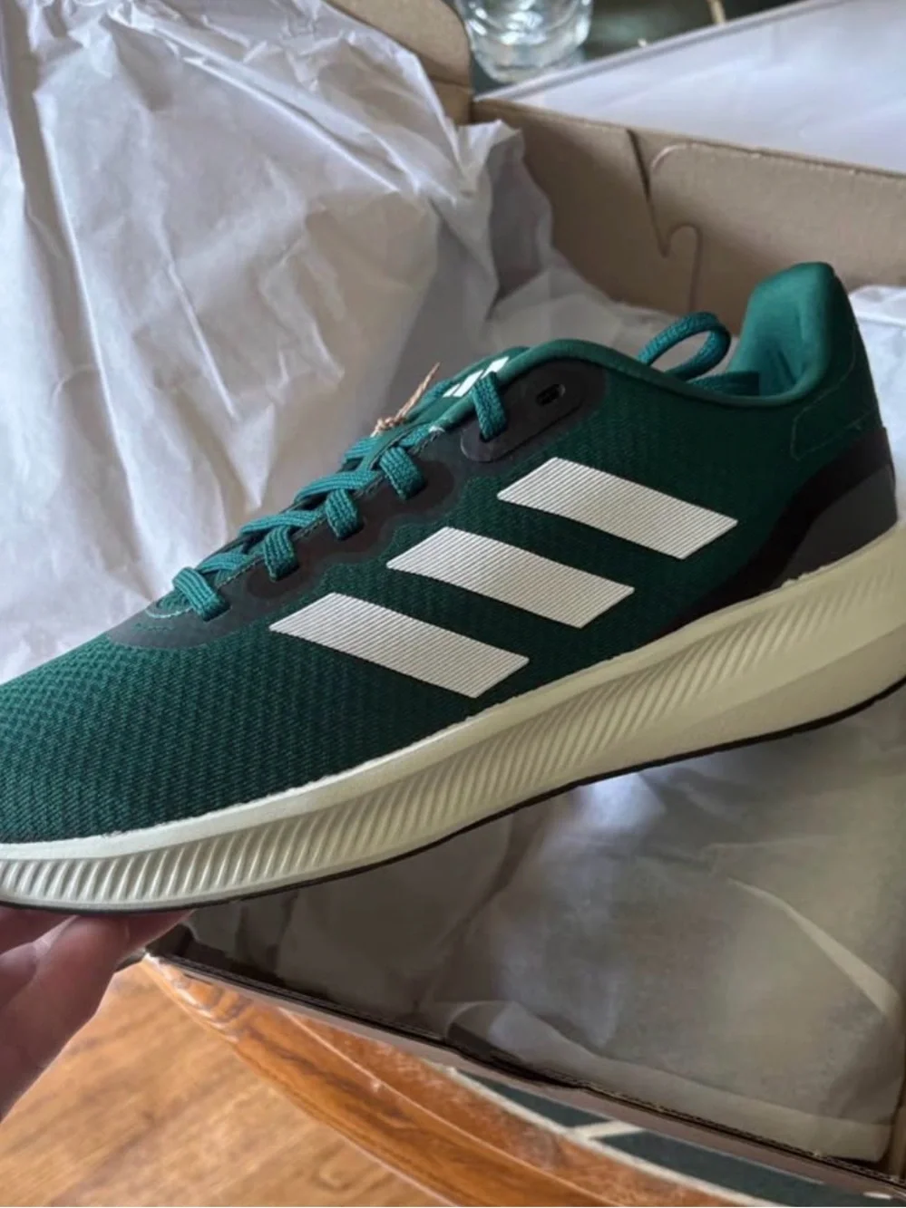 adidas Men's Green and White Sneakers
